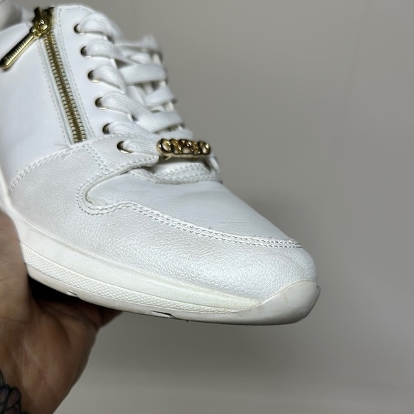 Aldo White and Gold Sneakers with Padded Ankle Collar - Picture 4 of 14